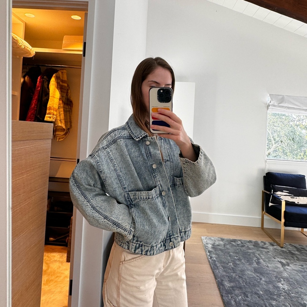 Zara acid wash denim jacket